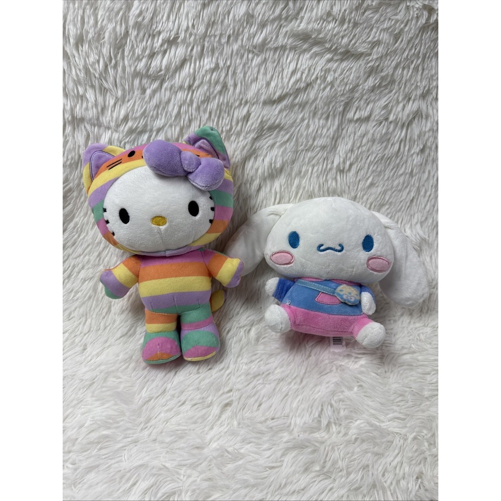 Hello Kitty Cinnamoroll Plush Bundle GUND Jazwares Sanrio Rainbow Lot of 2